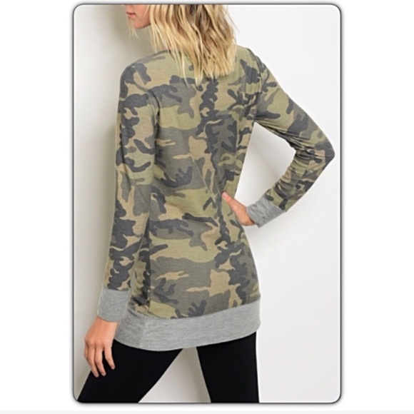 Camo Lace Up Tunic Top XS/S NEW sold - Picture 4 of 4